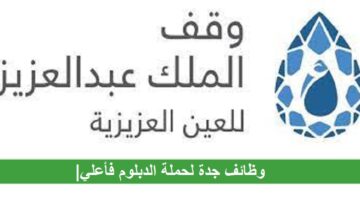 وظائف جدة وقف الملك عبدالعزيز للعين العزيزية للجنسين