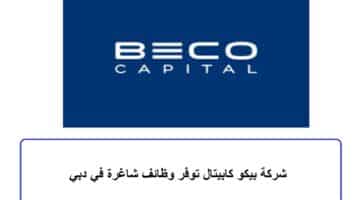 شركة بيكو كابيتال توفر وظائف شاغرة في دبي