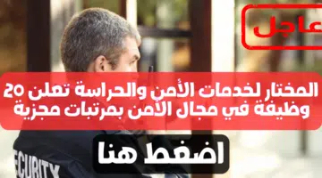 المختار لخدمات الأمن والحراسة تعلن 20 وظيفة في مجال الأمن بمرتبات مجزية 11
