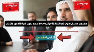مطلوب منسق إداري في الشارقة براتب 8000 درهم بدون خبرة للذكور والإناث 21