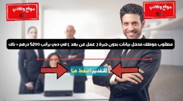 مطلوب موظف مدخل بيانات بدون خبرة ( عمل عن بعد ) في دبي براتب 5200 درهم + ناف 8